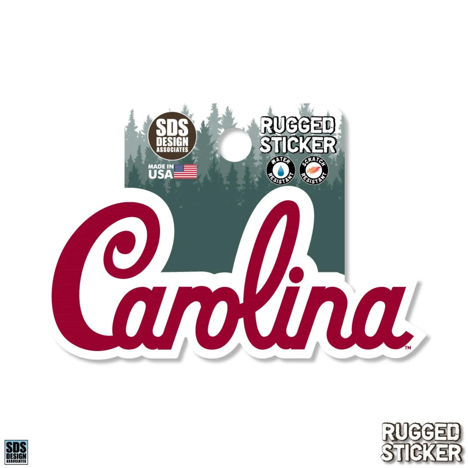3.5" SCRIPT CAROLINA RUGGED STICKER