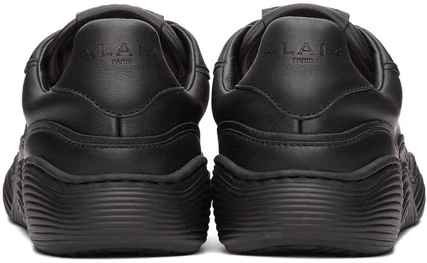 ALAÃA Black Calfskin Wave Sneakers