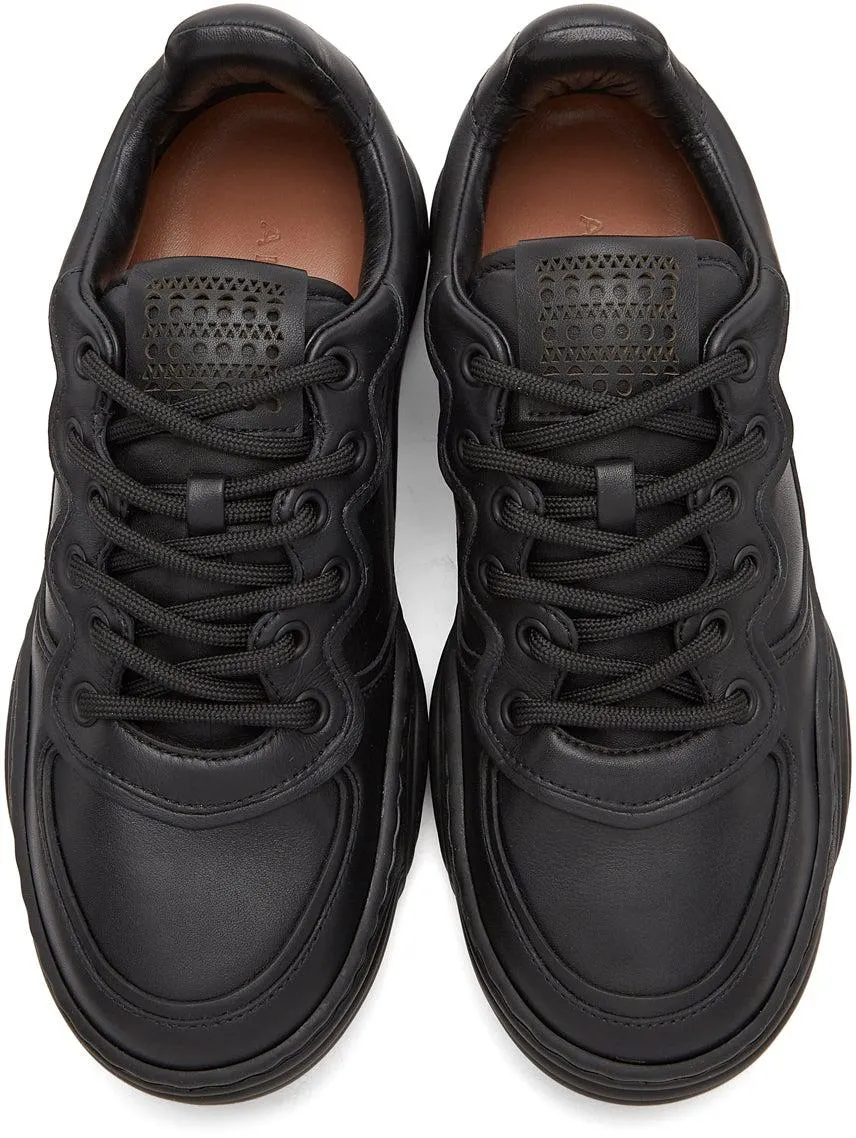 ALAÃA Black Calfskin Wave Sneakers