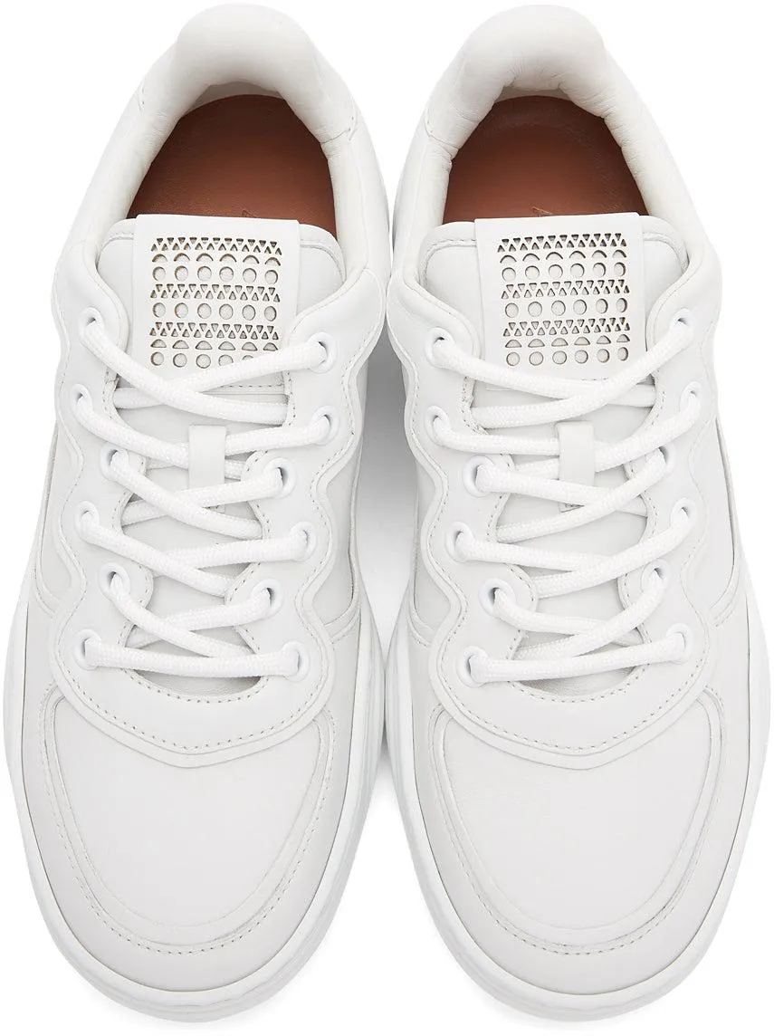 ALAÃA White Calfskin Wave Sneakers