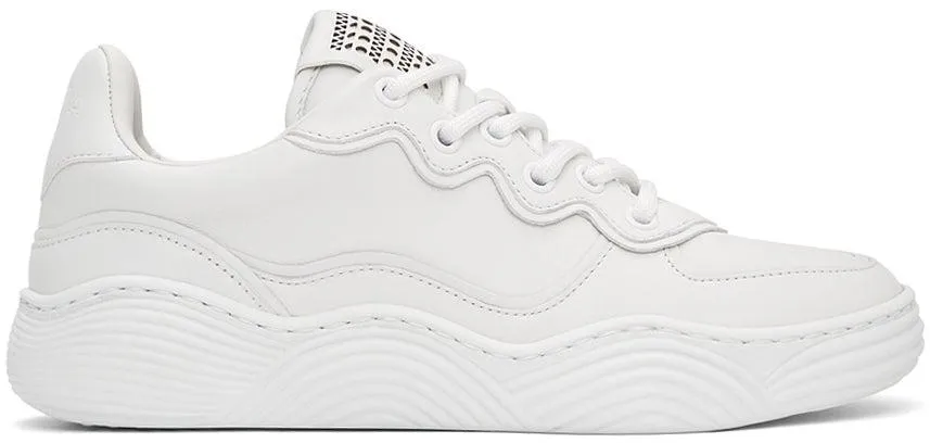ALAÃA White Calfskin Wave Sneakers