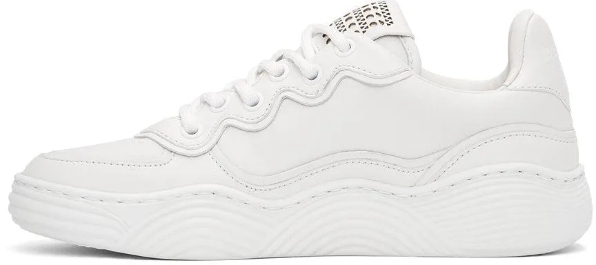 ALAÃA White Calfskin Wave Sneakers