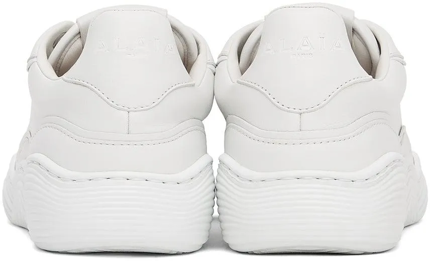 ALAÃA White Calfskin Wave Sneakers
