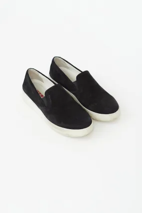 Black Suede Slip On Sneaker