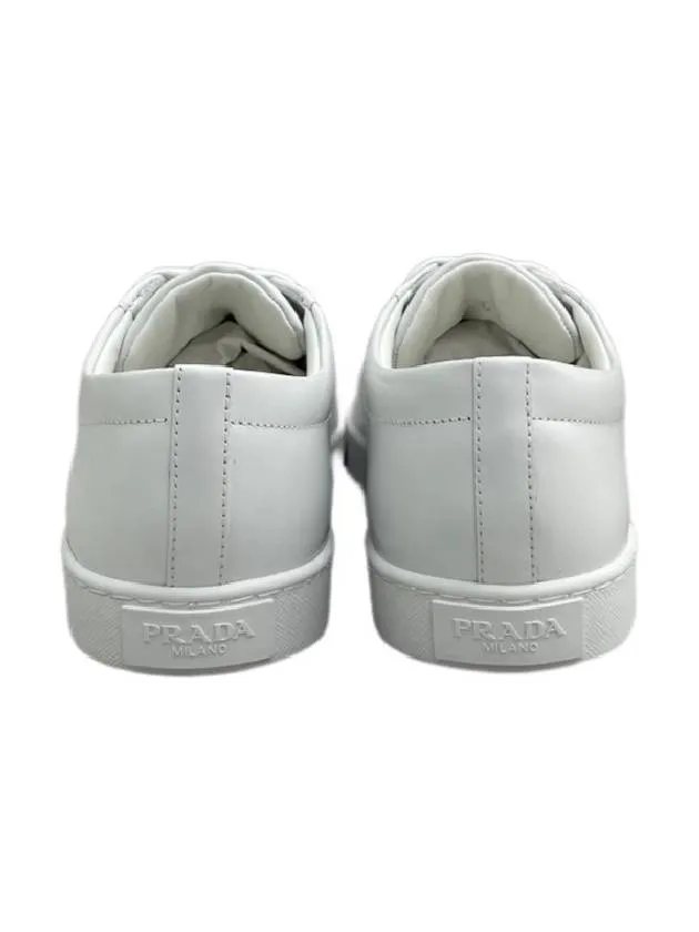 Brushed Leather Low-Top Sneakers White