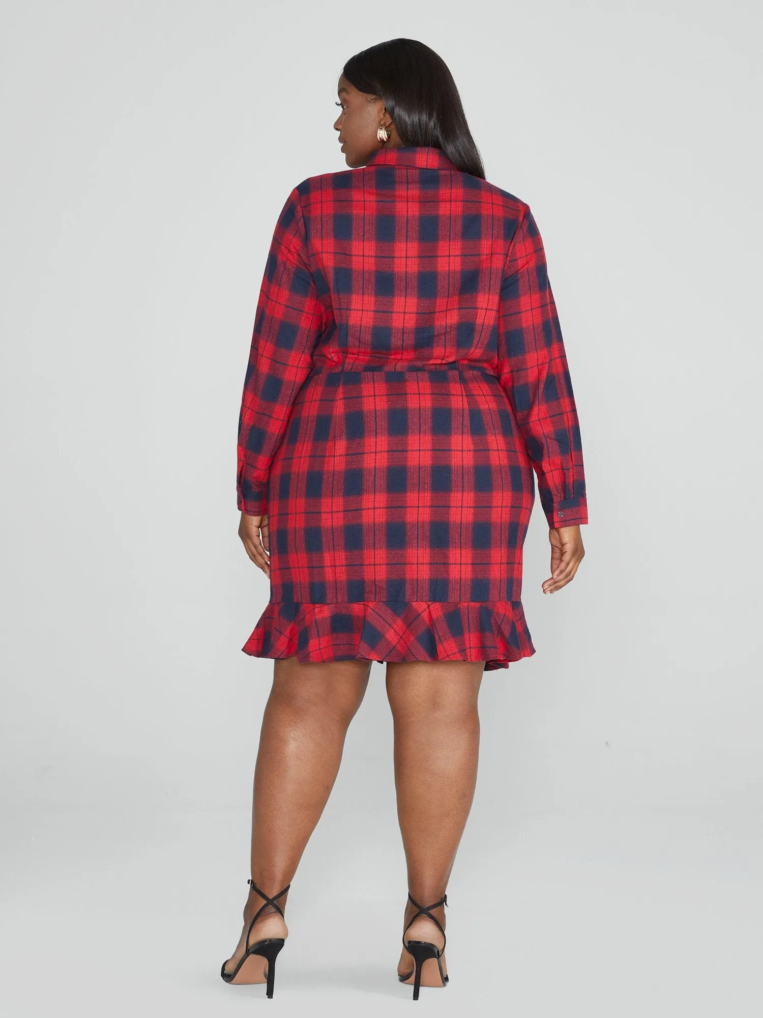 Carissa Ruched Plaid Dress