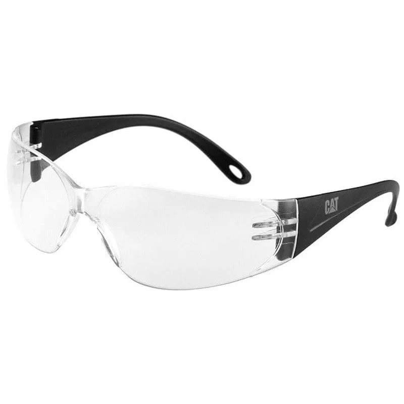 CAT Jet Safety Glasses with Black Frame and Clear Lens