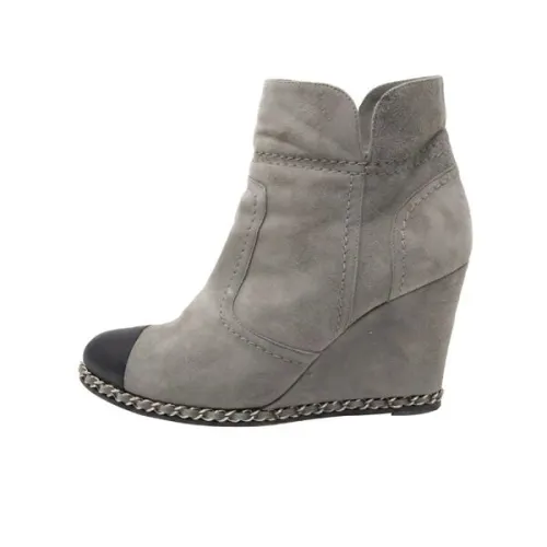 Chanel Chain-Link Wedge Booties
