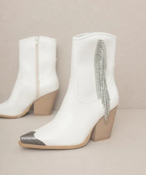 Chic Rhinestone Fringe Fashion Shoes Boots