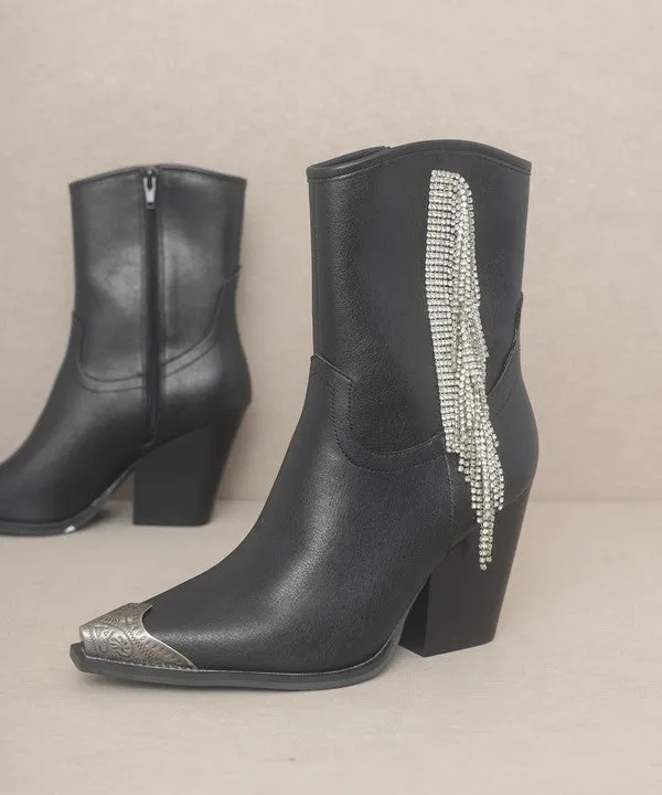 Chic Rhinestone Fringe Fashion Shoes Boots