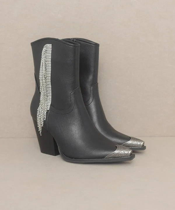 Chic Rhinestone Fringe Fashion Shoes Boots