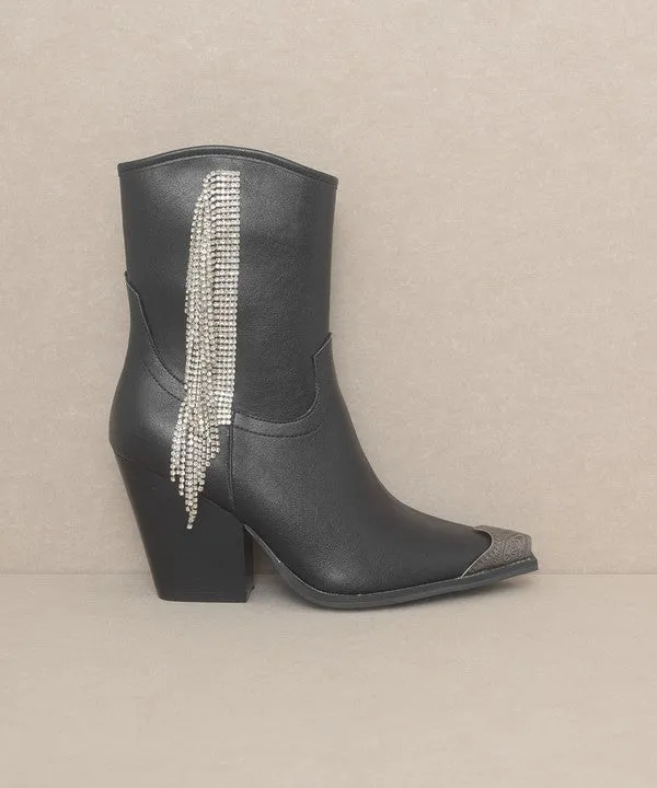 Chic Rhinestone Fringe Fashion Shoes Boots