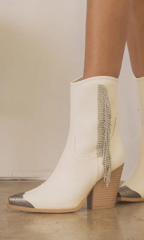 Chic Rhinestone Fringe Fashion Shoes Boots
