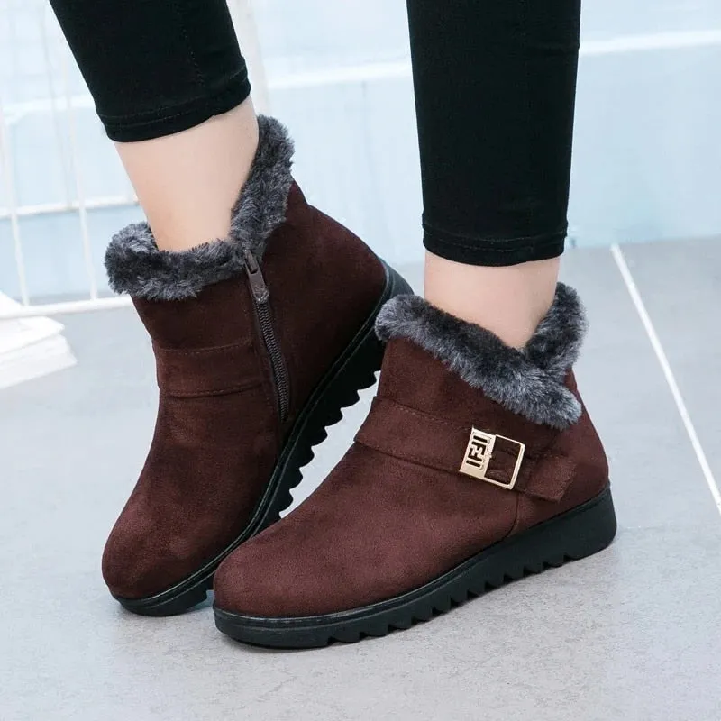 Cuzcare Orthopedic Women Boots Super Warm Fur Lined Comfortable Winter Boots