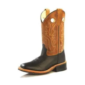 Kid's Old West Black Cowhide Boots BSC1810