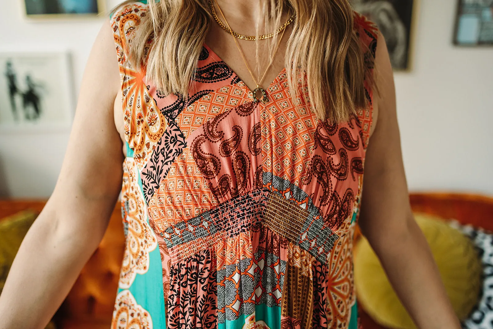 madeline dress in rust
