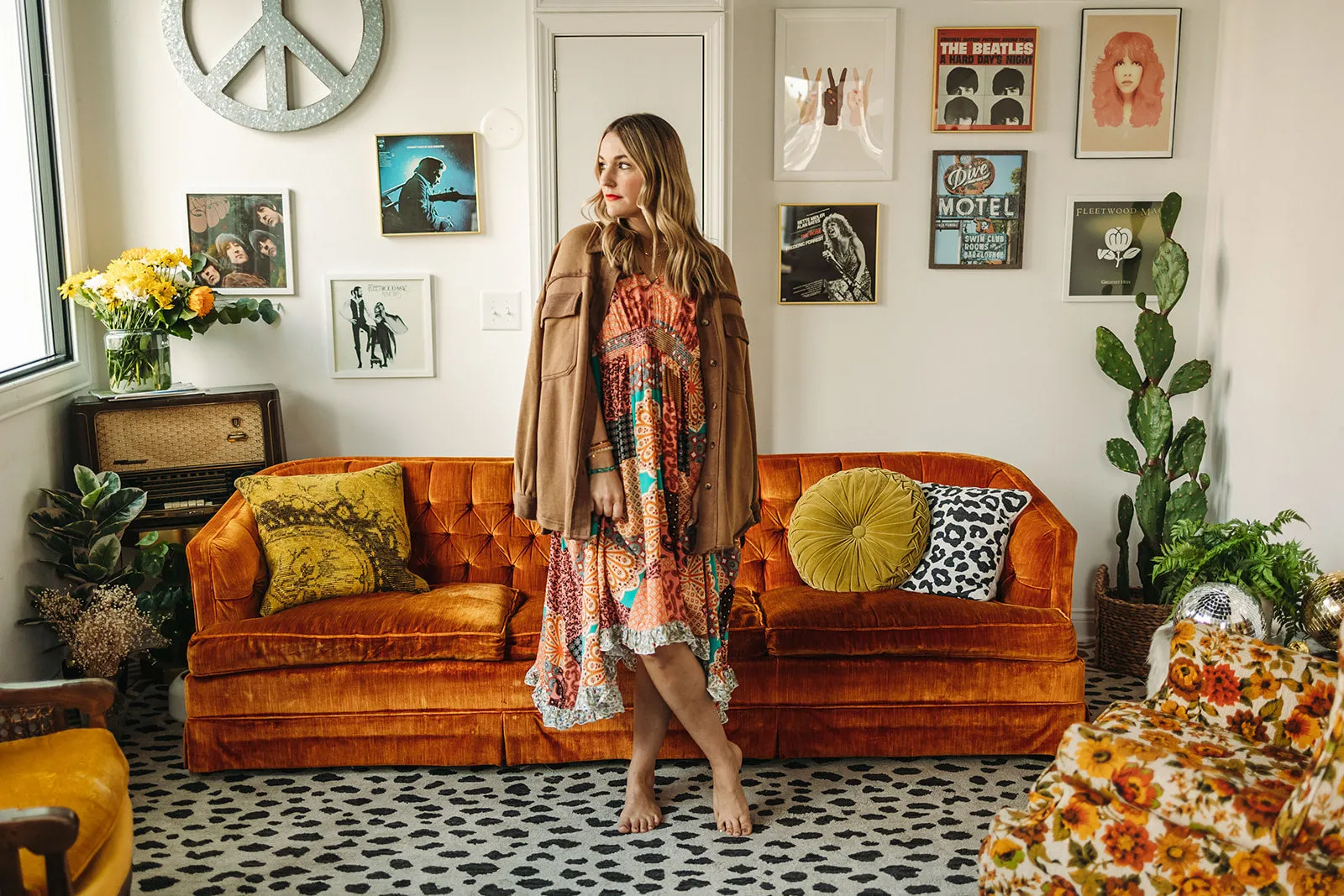 madeline dress in rust