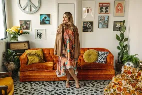 madeline dress in rust