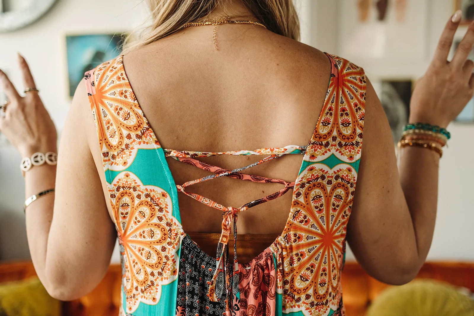 madeline dress in rust