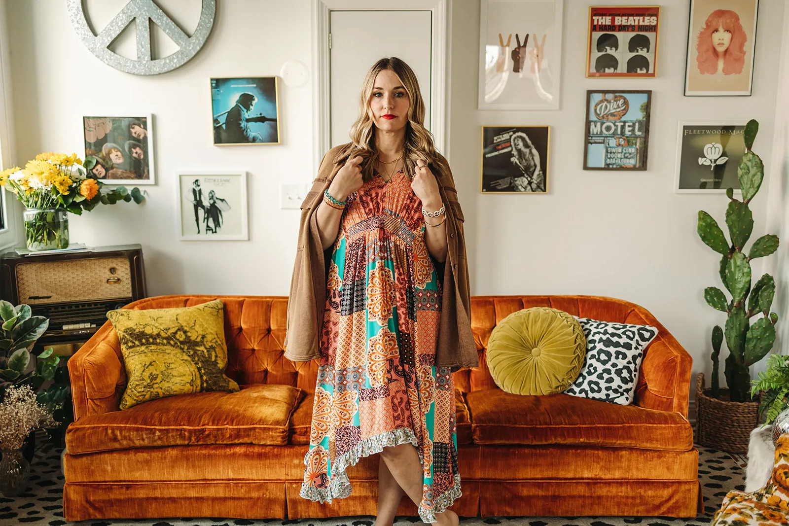 madeline dress in rust