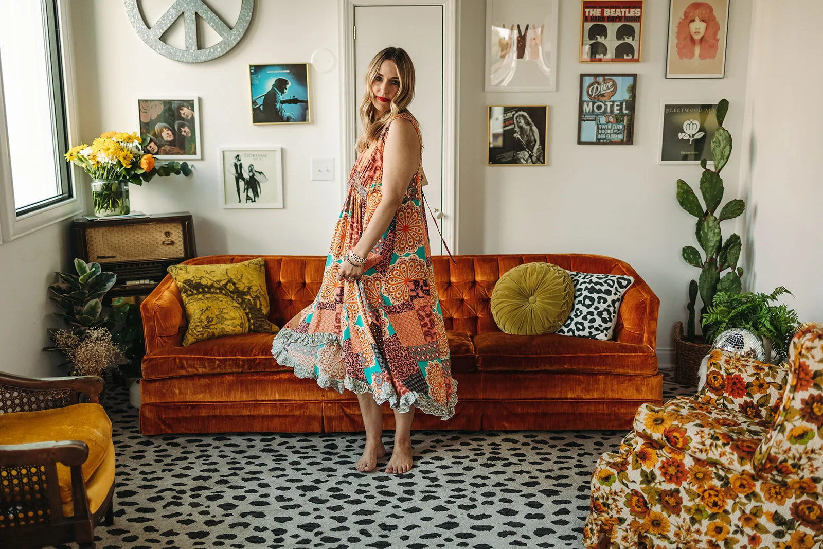madeline dress in rust