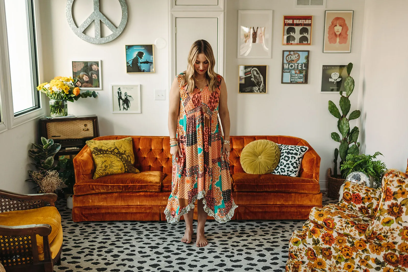 madeline dress in rust