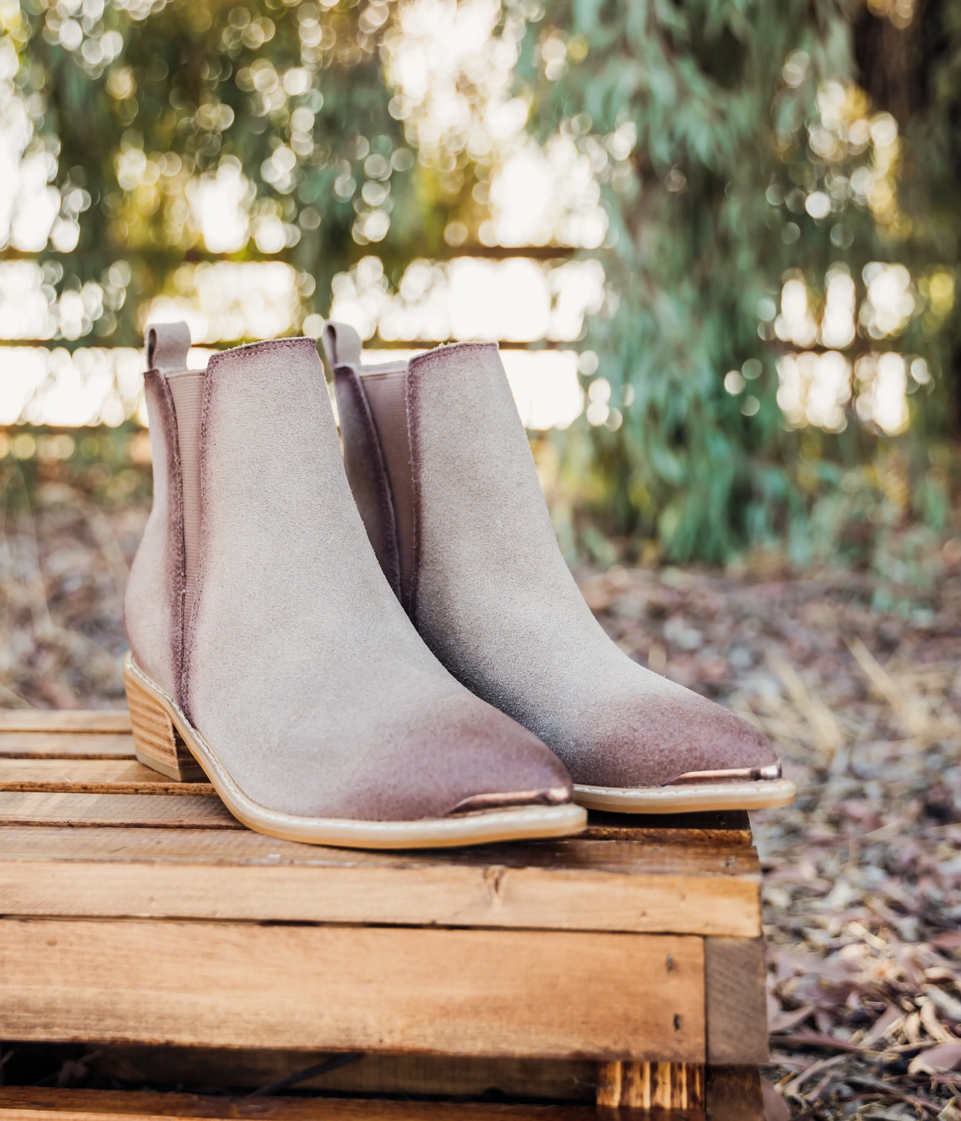 ONLINE EXCLUSIVE Wylie Suede Ankle Boot in Taupe