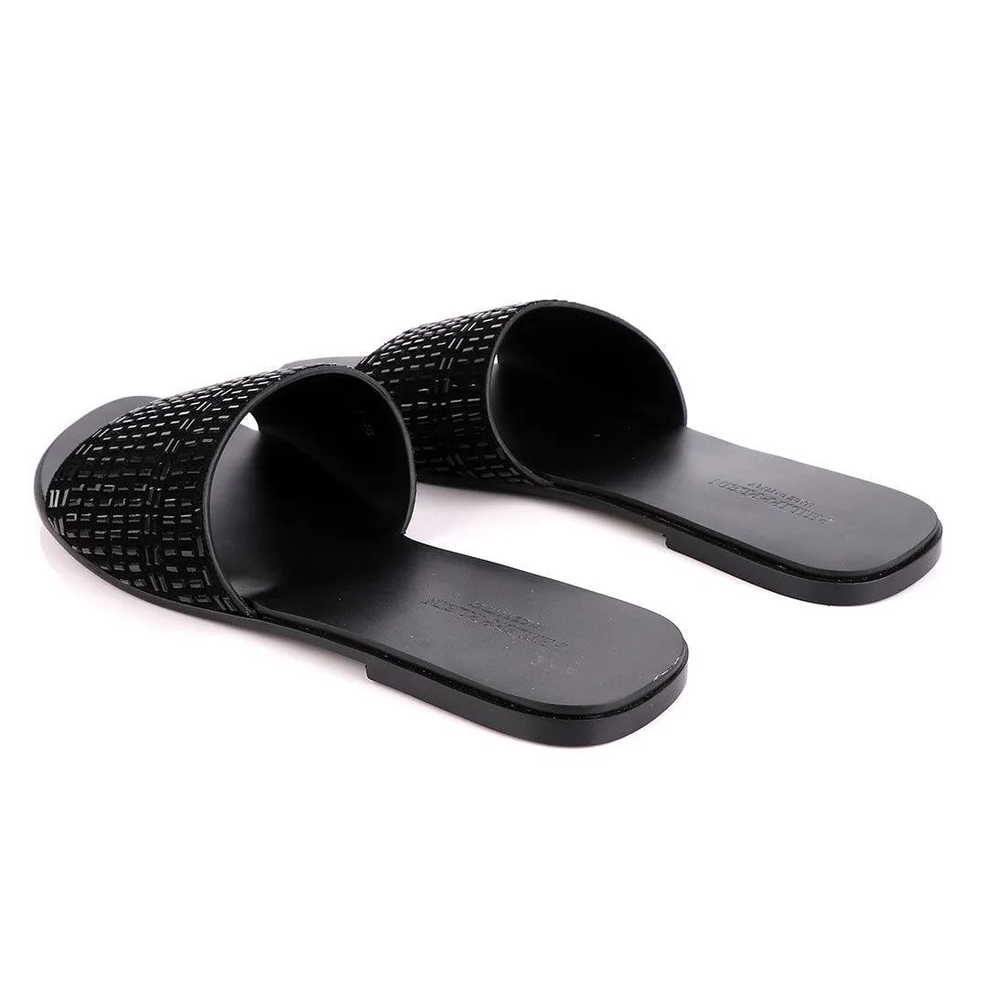 Philipp Plein Black Swarovski Embellished Slide Sandals