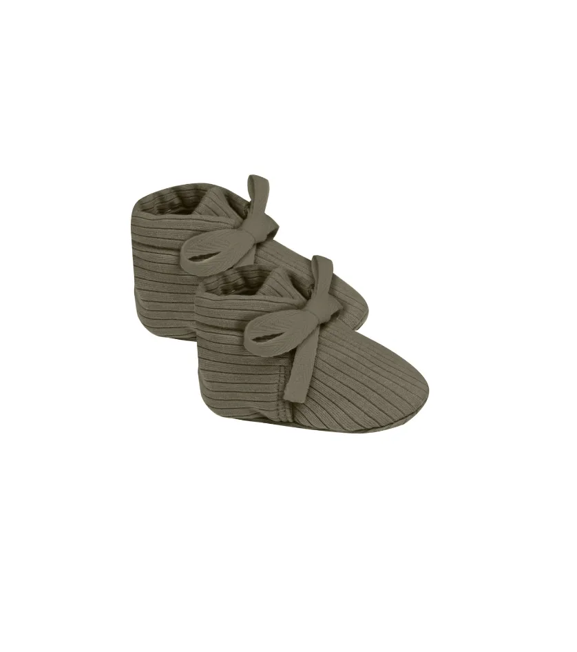 Ribbed Baby Booties - Forest