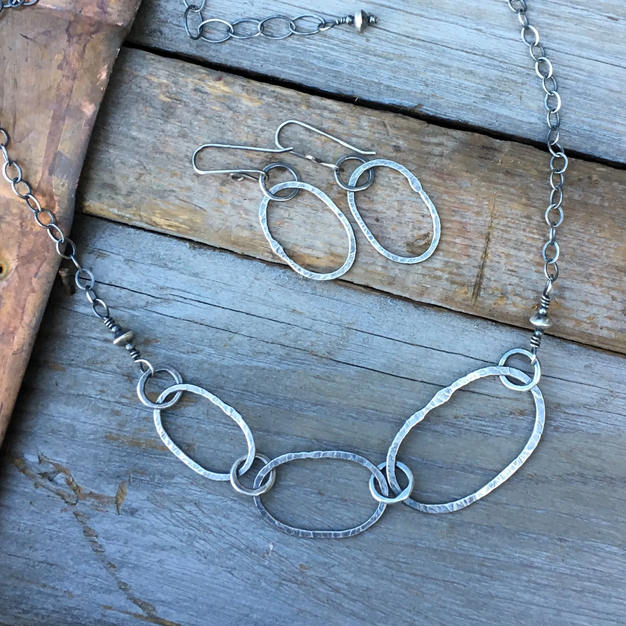 Riverstone Earrings ~ Oxidized
