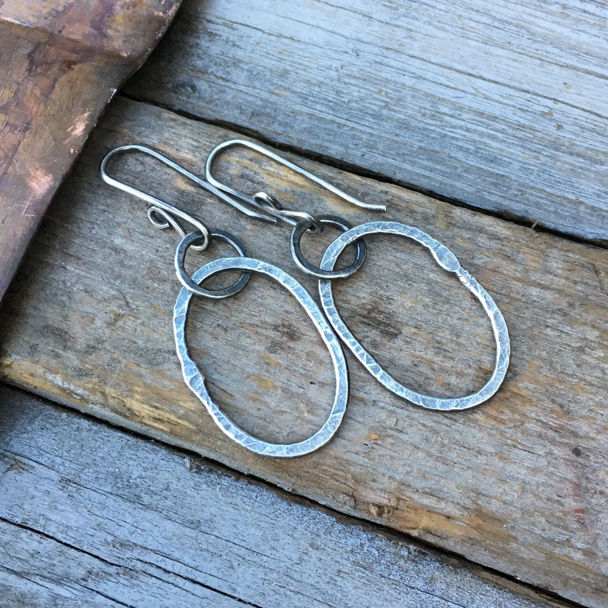 Riverstone Earrings ~ Oxidized