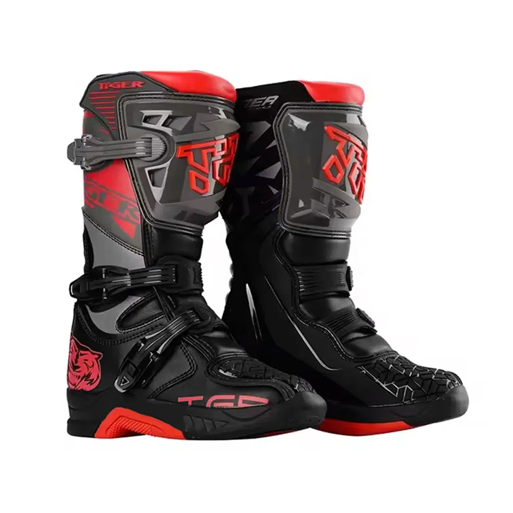 Tiger Racing T2 Motorcycle Motocross Boots Black/Gray - 863375
