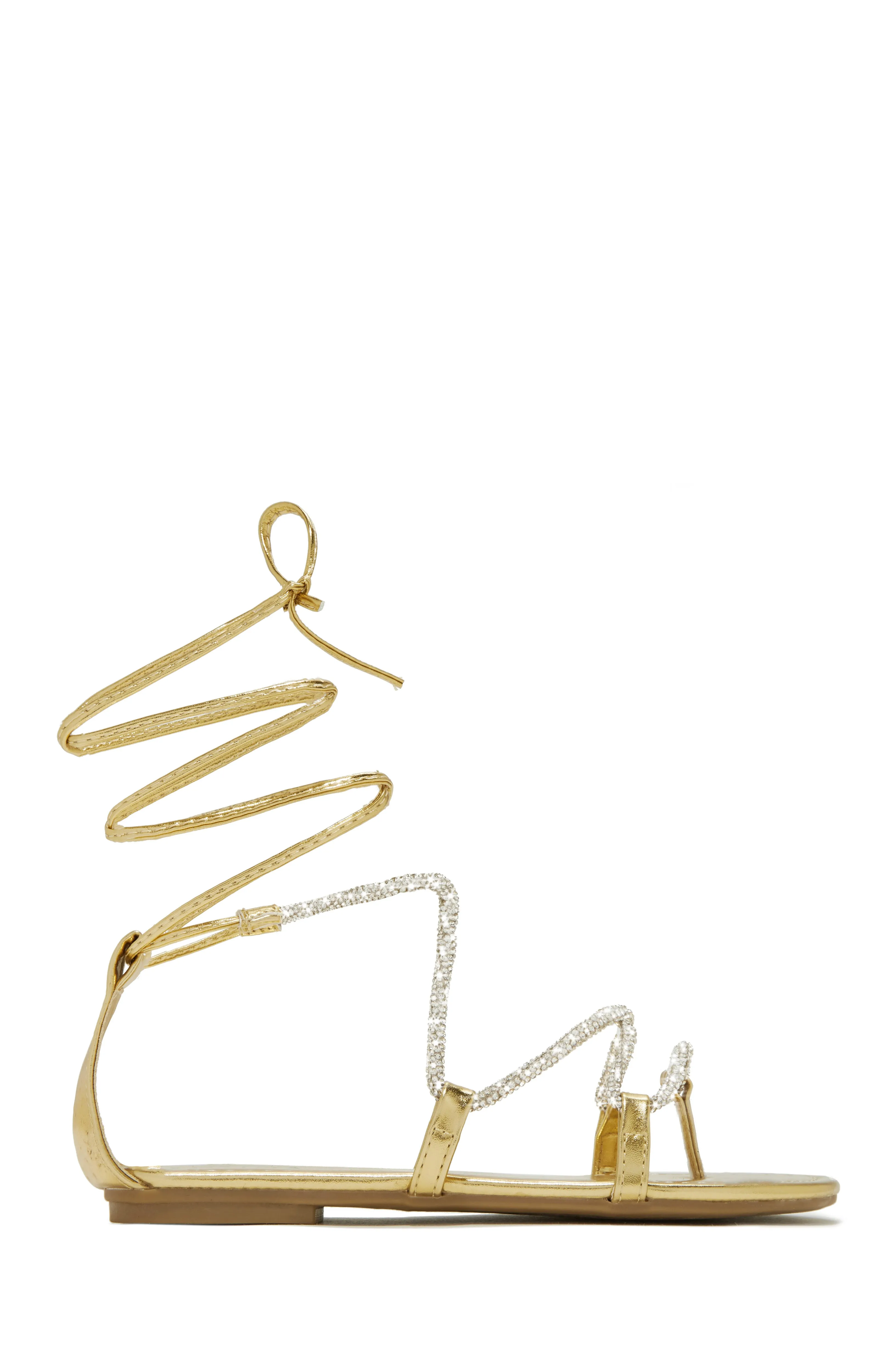 Vegas Weekend Embellished Lace Up Sandals - Pink