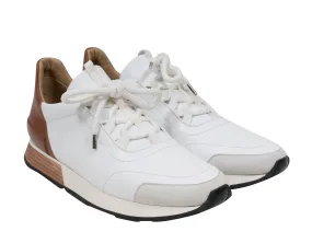 White & Brown Low Top Miles Sneakers