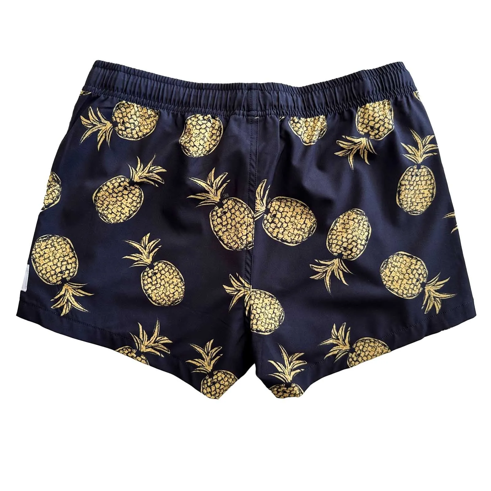 Women's Stretchy Shorts: Gold Pineapples