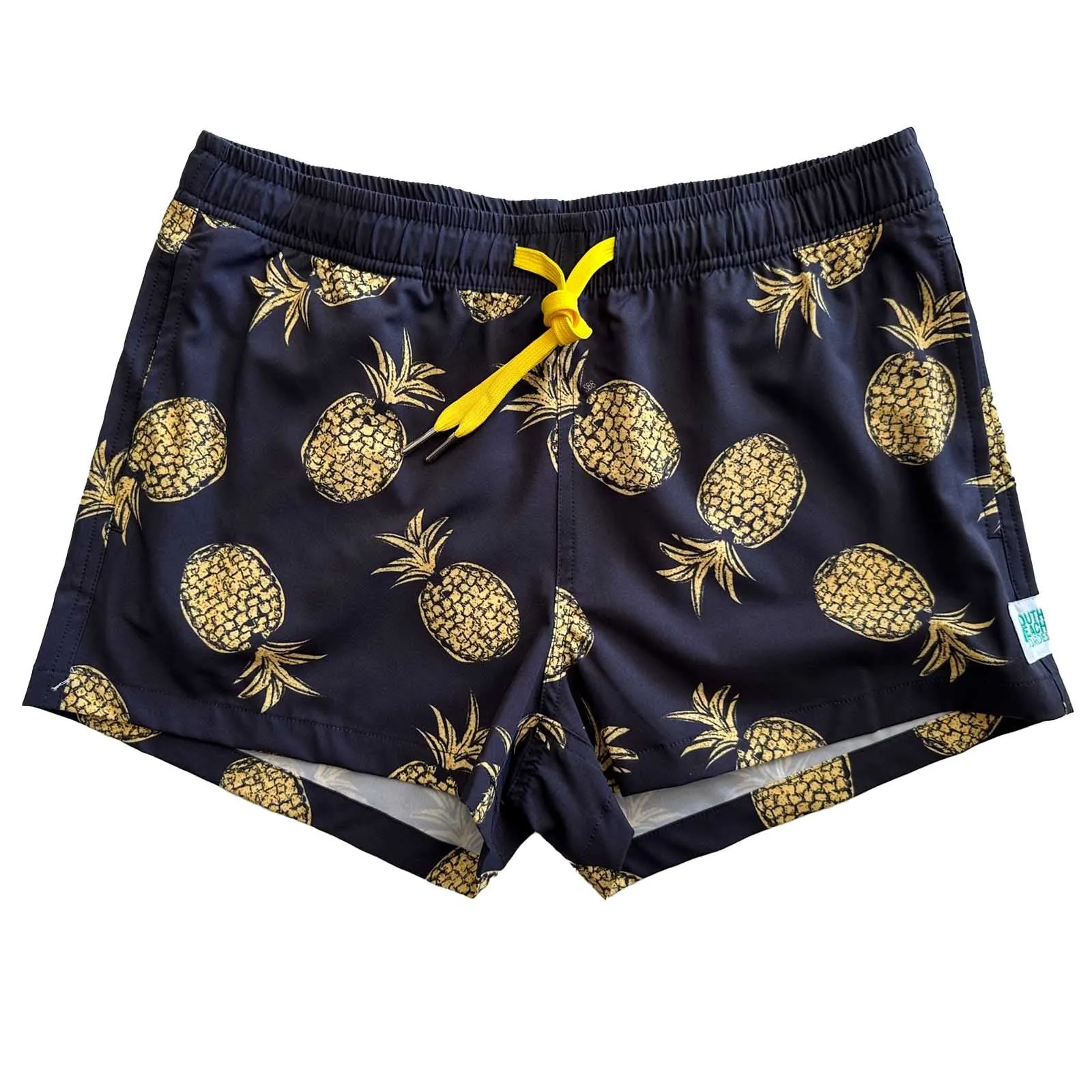 Women's Stretchy Shorts: Gold Pineapples