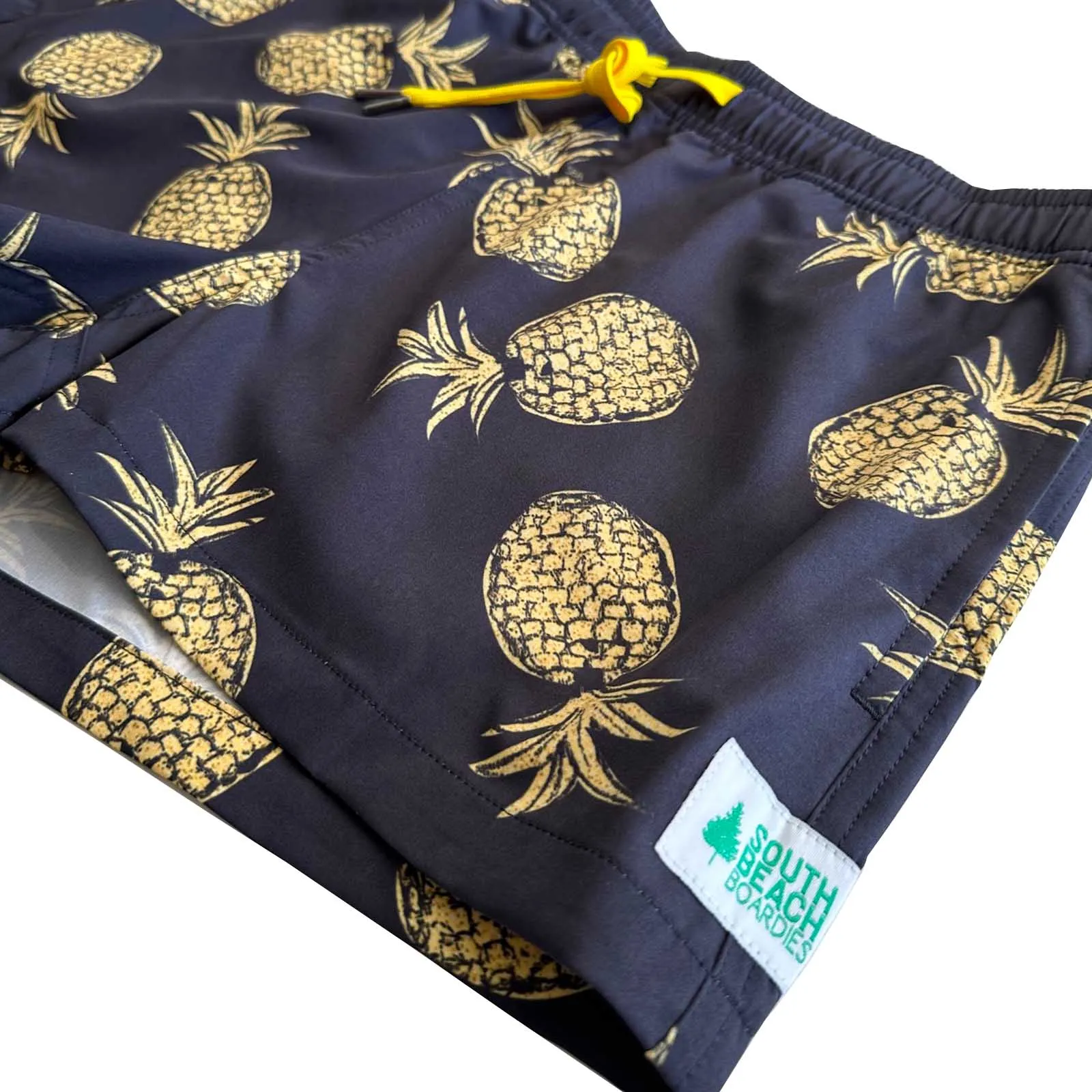 Women's Stretchy Shorts: Gold Pineapples